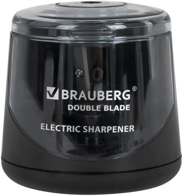 Обзор товара точилка для карандашей BRAUBERG электрическая, черный ...