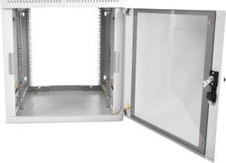 Шкаф коммутационный ЦМО ШРН-М-12.500 настенный, стеклянная передняя дверь, 12U, 600x610x520 мм