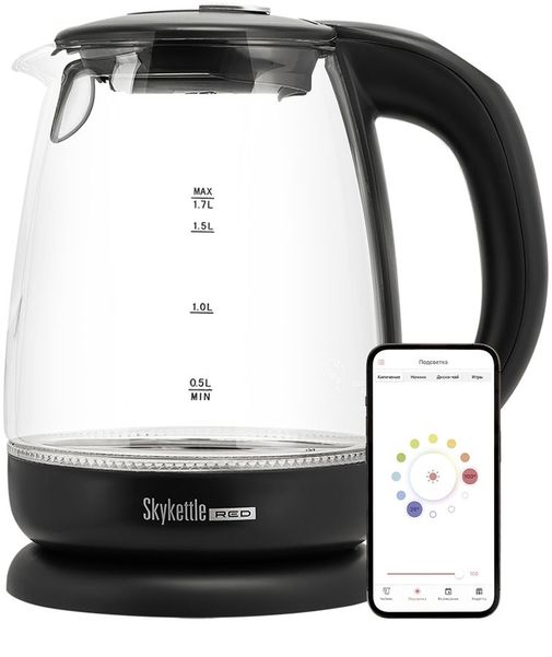 Чайник электрический RED SOLUTION RK-G210S, 1.7л, стекло/пластик