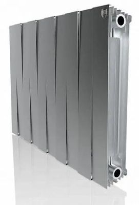 Радиатор биметаллический ROYAL THERMO PianoForte 500 Silver Satin, 500мм х 10 секций, боковое [нс-1176335]
