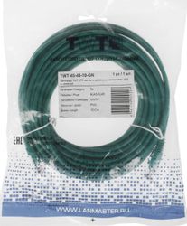Патч-корд LanMaster вилка RJ-45,  вилка RJ-45,  кат.5E,  ПВХ,  10м,  зеленый