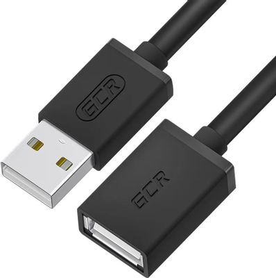 Кабель-удлинитель GREENCONNECT GCR-55068,  USB A (m) (прямой) -  USB A(f) (прямой),  0.75м,  пакет,  черный