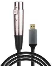 Изображение товара Кабель-переходник аудио PREMIER PCH-257 USB (m) - XLR (f) 1.8м золотой черный