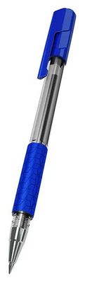 Ручка шариков. Deli Arrow EQ01730 корп.прозрачный/синий d=1мм чернила син. резин. манжета