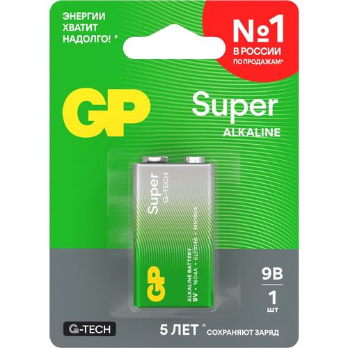 9V Батарейка GP Super Alkaline 1604AA21-5CRSBC1, 1 шт.