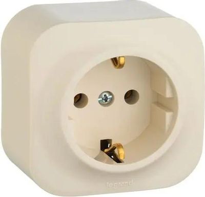 Аксессуары для розетка силовая Legrand Quteo открытая, заземление, IP20 ...