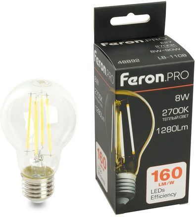Упаковка ламп LED FERON E27,  шар, 8Вт, LB-1108, 10 шт. [48892-10]