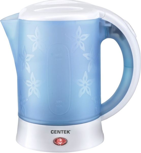 Чайник электрический CENTEK CT-0054, 650Вт, голубой и белый