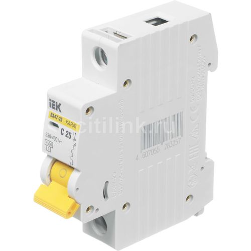 Автоматический выключатель IEK ВА47-29 (MVA20-1-025-C) 25A тип C 4.5кА 1П 230/400В 1 модуль белый (упак.:1шт)