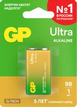 Изображение товара Батарейка 9V GP Ultra Alkaline 1604AUA21-5CRSBC1 Изображение товара Батарейка 9V GP Ultra Alkaline 1604AUA21-5CRSBC1