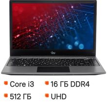 Изображение товара Ноутбук iRU Tactio 14ALH 14 IPS Core i3 16ГБ SSD FreeDOS серый