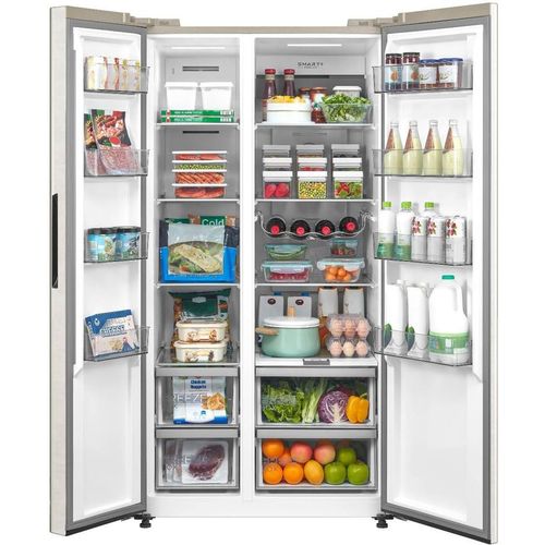 Холодильник двухкамерный Midea MDRS791MIE33 Side by Side, инверторный, бежевый