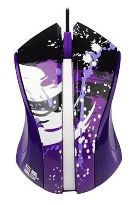Мышь проводная G-Cube Paint Splash GLPS-310V, оптическая, USB, 1000dpi, фиолетовый и рисунок