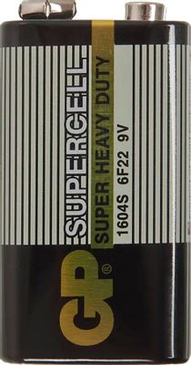 9V Батарейка GP Supercell 1604S 6F22,  1 шт.
