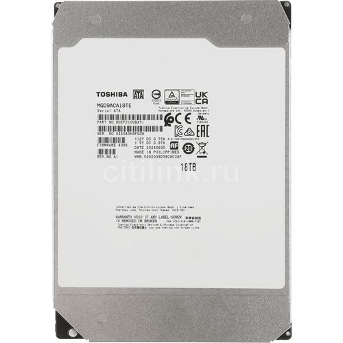 Жесткий диск Toshiba Enterprise Capacity MG09ACA18TE, 18ТБ, HDD, SATA III, 3.5"