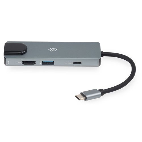 Стыковочная станция Digma DS-945, USB Type-C, 1хHDMI, 1хRJ-45, 1хUSB Type-C, 1хUSB 3.0, 1хUSB, серый