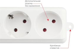 Сетевой фильтр PowerCube SPL(5+1)-16B-P-3M-WHITE, 3м, белый