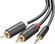 Изображение товара Кабель UGREEN AV102,  Jack 3.5 (m) (прямой) -  2xRCA (f) (прямой),  GOLD ,  ферритовый фильтр ,  3м,  серый [10512]