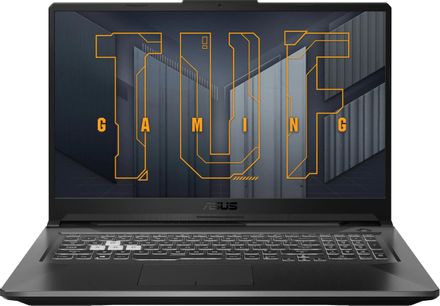 Ноутбук игровой ASUS TUF Gaming A17 FA706IC-HX001 17.3", AMD Ryzen 7 4800H 2.9ГГц, 8-ядерный, 8ГБ DDR4, 512ГБ SSD,  NVIDIA GeForce  RTX 3050 для ноутбуков - 4 ГБ, без операционной системы, серый [90nr0674-m00260]