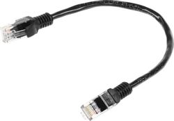 Патч-корд CABLEXPERT PP12-0.25M/BK литой (molded), UTP, кат.5E, 0.25м, черный