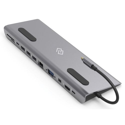 Стыковочная станция Digma DS-990UC_G, USB Type-C, 1хHDMI, 1хDP, 1хVGA, 1хRJ-45, 1хUSB Type-C, 3хUSB 3.0, серый