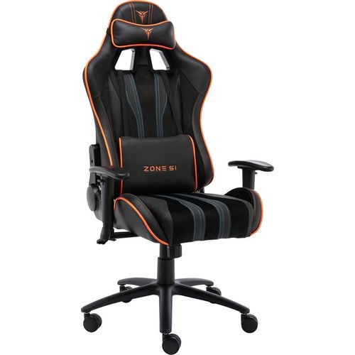 Кресло игровое ZONE 51 Gravity, экокожа/замшевая ткань, до 150кг, топ-ган, регулируемые 2D подлокотники, черный