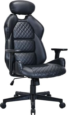 Кресло BRABIX EX-595 (Tokyo), кожа рециклированная, до 125кг, топ-ган, регулируемые 3D подлокотники, черный