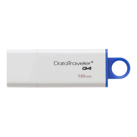 Флешка USB Kingston DataTraveler G4 16ГБ, USB3.0, белый и синий [dtig4/16gb]