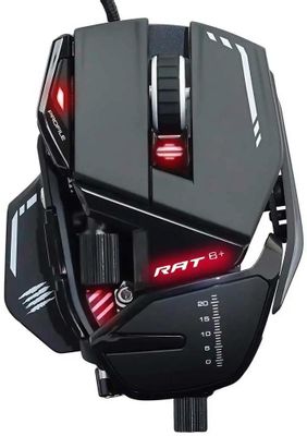 Мышь проводная MAD CATZ R.A.T.8+, игровая, оптическая, USB, 16000dpi, черный [mr05dcinbl000-0]