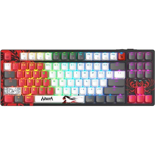 Клавиатура A4TECH Bloody WS87 Naraka, беспроводная, USB, Bluetooth/Радиоканал, механическая, черный/красный