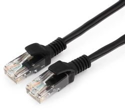 Патч-корд CABLEXPERT PP10-5M/BK литой (molded), UTP, кат.5E, 5м,  черный