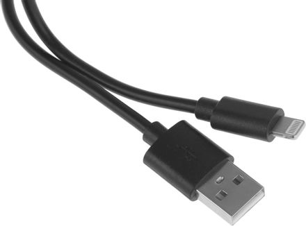Кабель BORASCO Lightning (m) -  USB (m),  1м,  2A,  черный [21971]