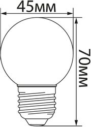 Упаковка ламп LED FERON E27, шар, 1Вт, 10 шт.