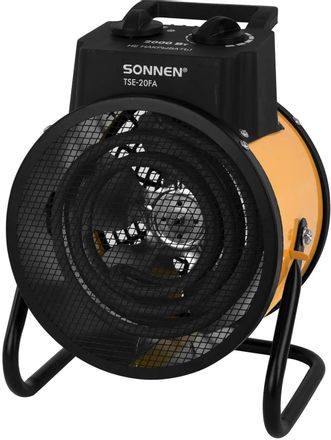 Электрическая тепловая пушка SONNEN TSE-20FA,  2кВт, желтый
