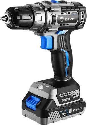 Дрель-шуруповерт DEKO Sharker 20V, 2Ач,  с одним аккумулятором [063-4037]