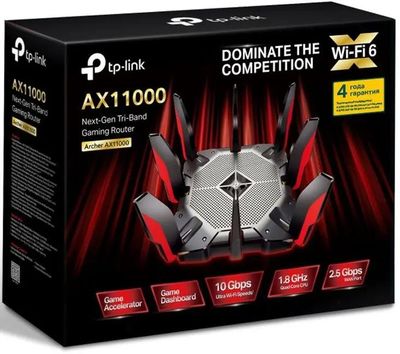Wi-Fi роутер TP-LINK Archer AX11000, Wi-Fi 6, AX11000, 2.4/5ГГц, +