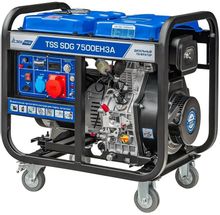 Изображение товара Дизельный генератор ТСС SDG 7500EH3A, 380/220/12 В, 7.5кВт, на колёсах с АКБ [200027]