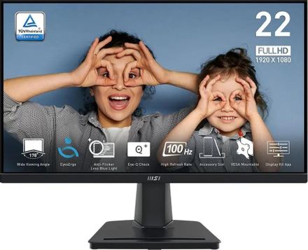21.45" Монитор MSI Pro MP225V,  1920x1080,  VA,  100Гц,  1хHDMI,  черный [9s6-3pe0cm-015]