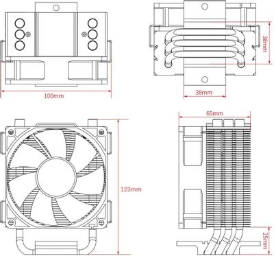 Устройство охлаждения(кулер) ID-COOLING SE-903-XT Basic, 4-pin, черный ...