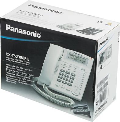 Проводной телефон Panasonic KX-TS2388RUB, черный – купить в Ситилинк ...