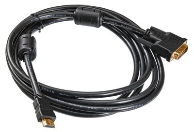 Кабель Buro HDMI (m) -  DVI-D (m),  GOLD ,  ферритовый фильтр ,  3м [hdmi-19m-dvi-d-3m]