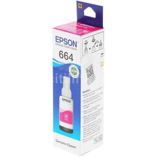 Чернила Epson 664 C13T66434A, для Epson, 70мл, пурпурный
