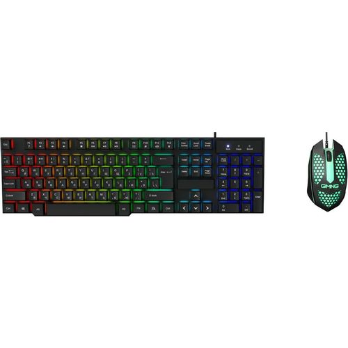 Комплект (клавиатура+мышь) Oklick 400GMK, USB, проводной, черный [1546779]