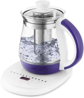 Чайник электрический KitFort КТ-6130-1, 950Вт, белый и фиолетовый