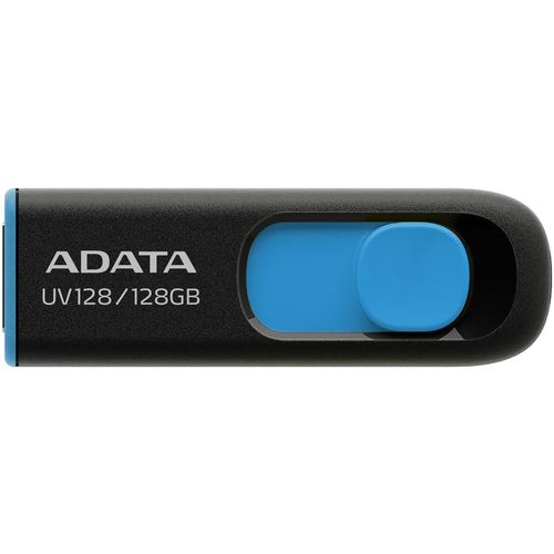 Флешка USB A-Data DashDrive UV128 128ГБ, USB3.0, черный и синий [auv128-128g-rbe]
