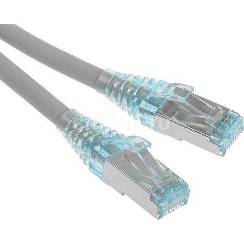 Патч-корд Hyperline PC-LPM-STP-RJ45-RJ45-C6-5M-LSZH-GY, вилка RJ-45, вилка RJ-45, кат.6, LSZH, 5м, серый