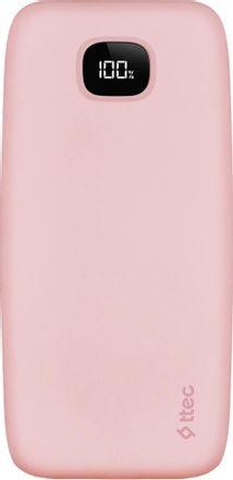 Внешний аккумулятор (Power Bank) TTEC ChargeUp Pro LCD,  20000мAч,  розовый [2bb213tp]