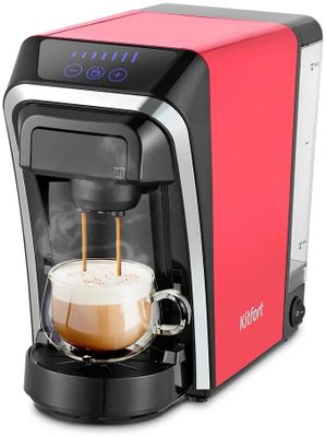 Капсульная кофеварка KitFort КТ-7227, 1400Вт, цвет: красный
