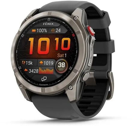 Смарт-часы Garmin Fenix 8 Pro, 51мм, 1.4", черный/серебристый