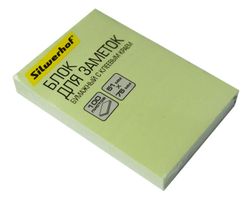 Блок самоклеящийся бумажный Silwerhof 682155-06, 682155-06, 51x76, 100 л, зеленый